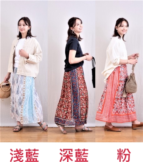 日本品牌 花版畫長裙 六色 size