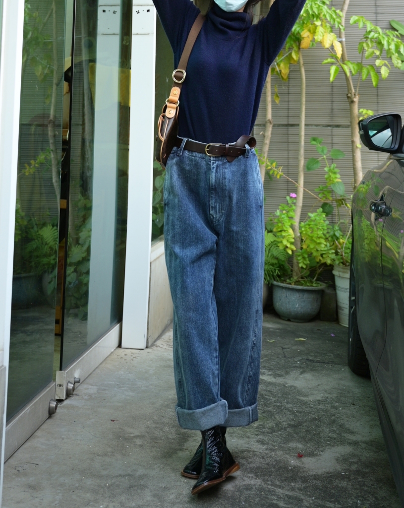 日本奶奶家2號 高腰直筒牛仔褲 四色 size