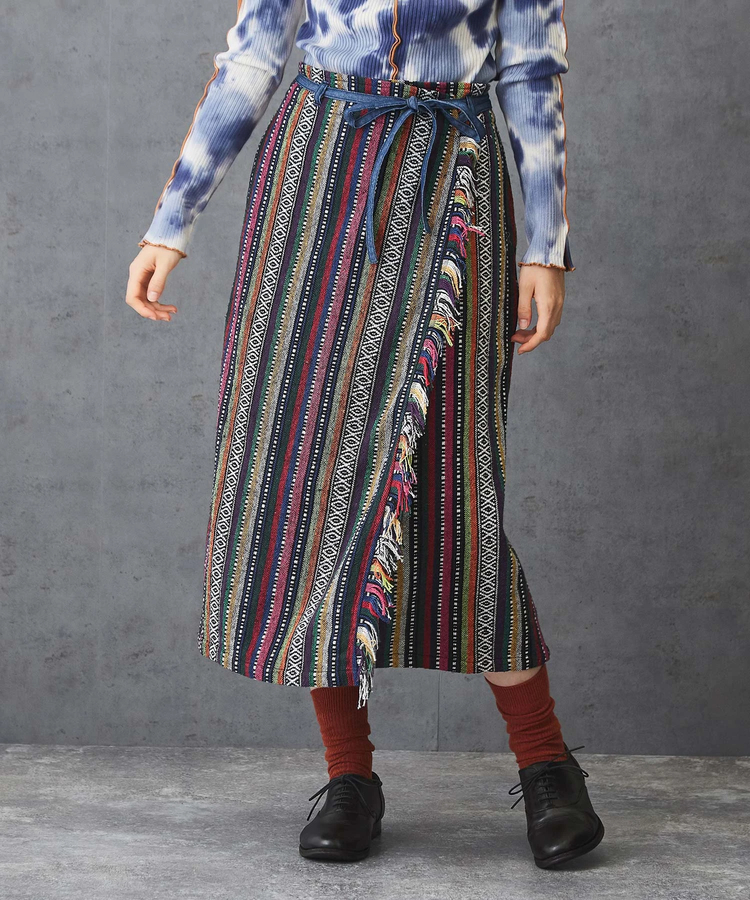 日本品牌 部落風圖騰綁帶裙 三色 size