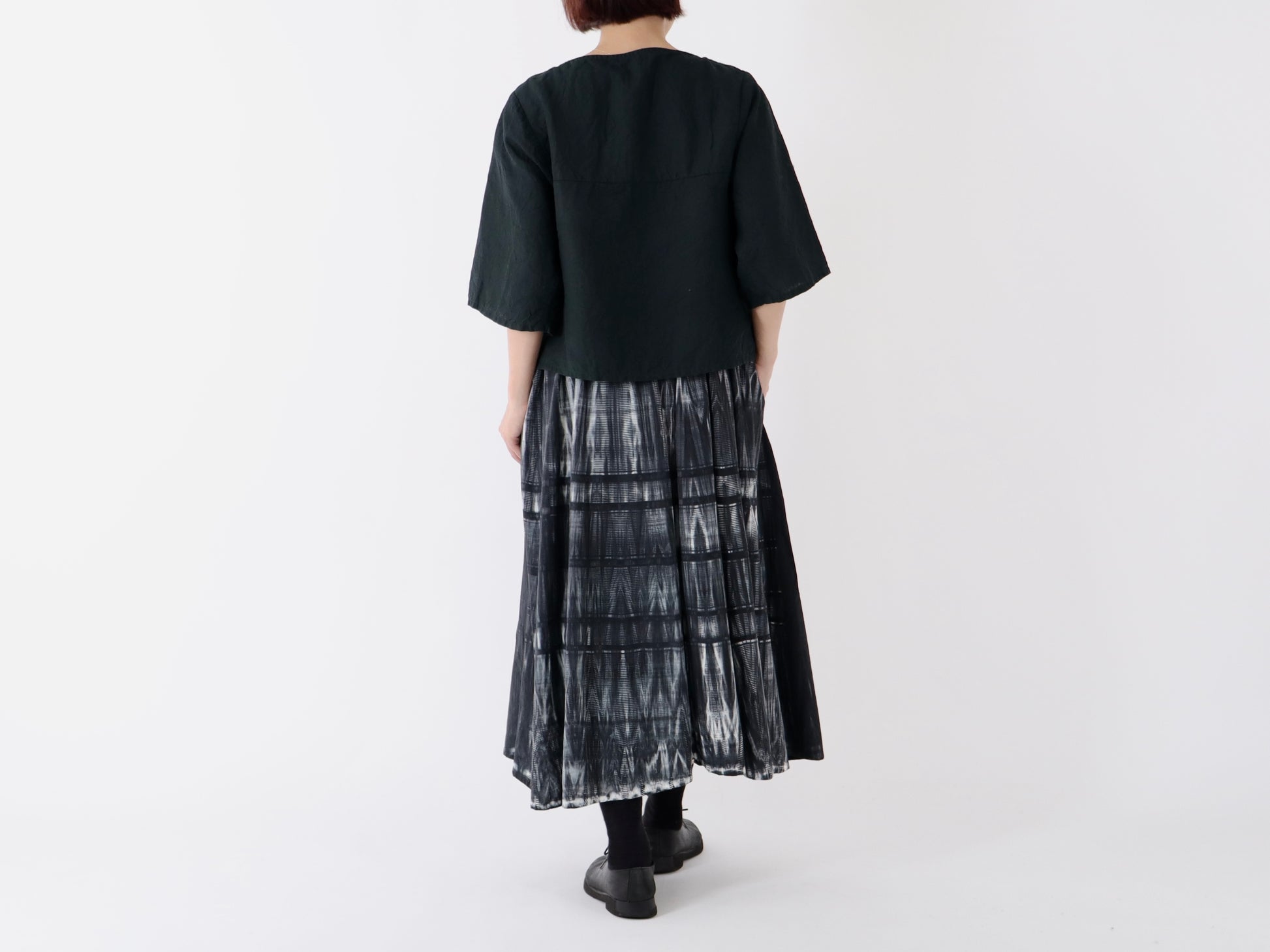 日本奶奶家 強撚近江晒板染太陽裙 size