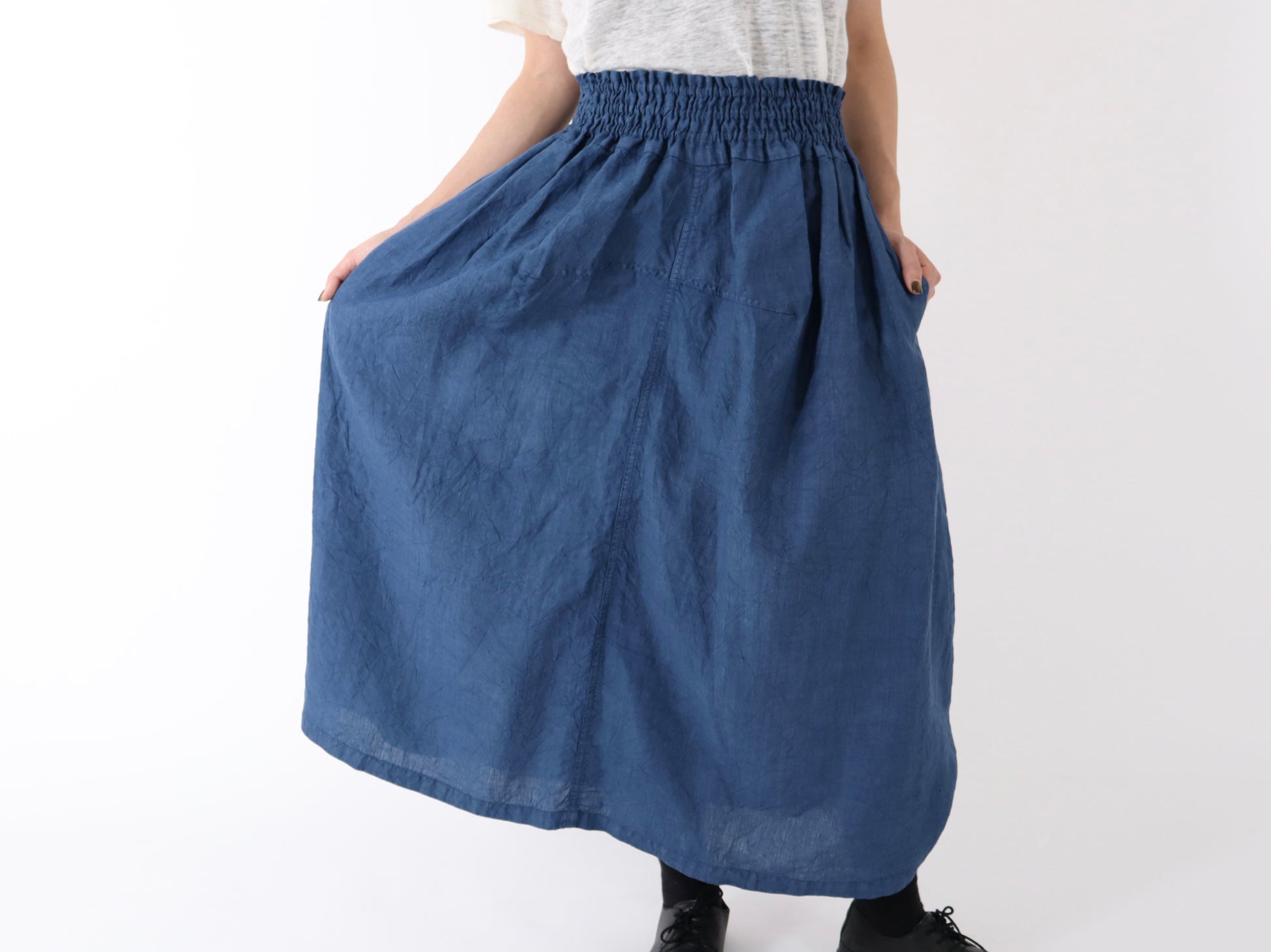 【限定色】日本奶奶家 愛爾蘭麻抓褶褲裙 2色 size