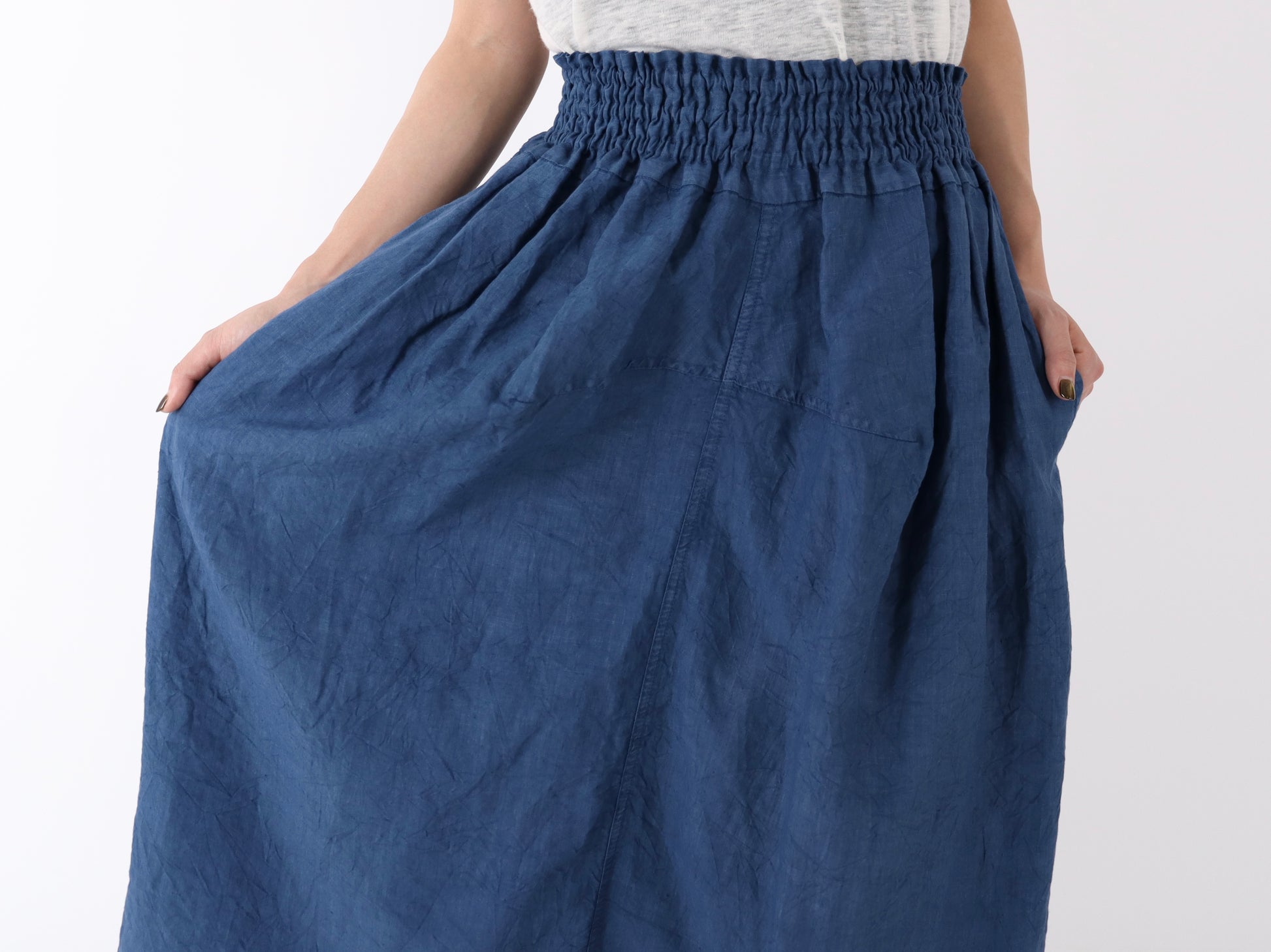 【限定色】日本奶奶家 愛爾蘭麻抓褶褲裙 2色 size