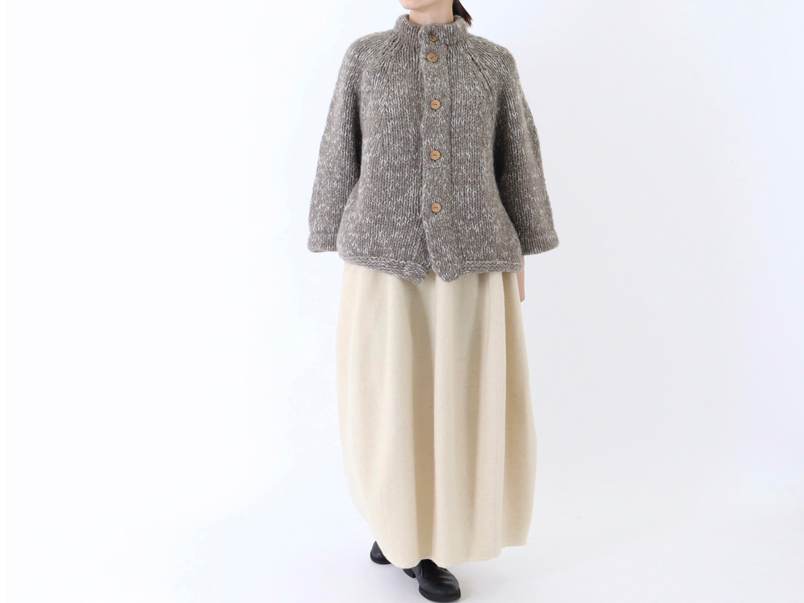 日本奶奶家 蒙古高原氂牛x羊毛手編短版外套
