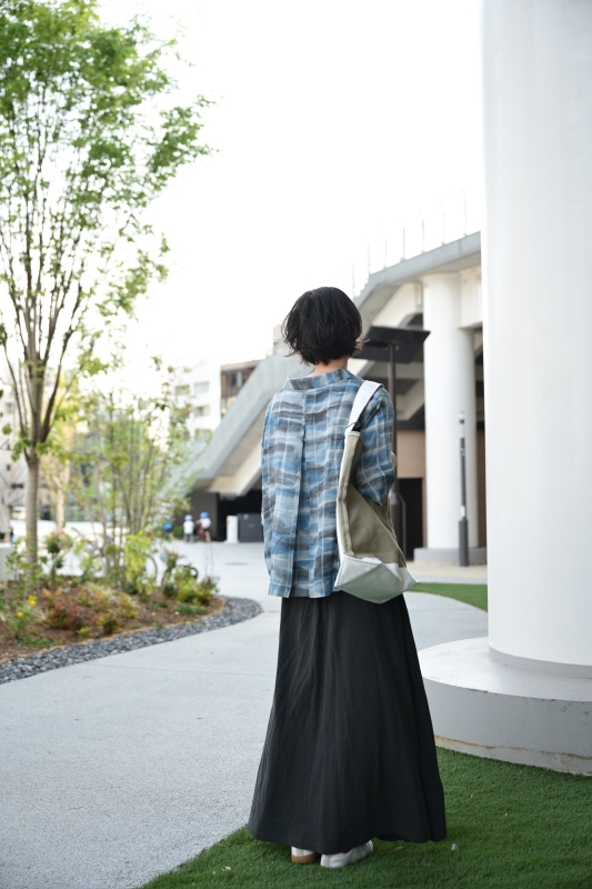 日本山の記憶 京都染 格紋有領襯衫 size