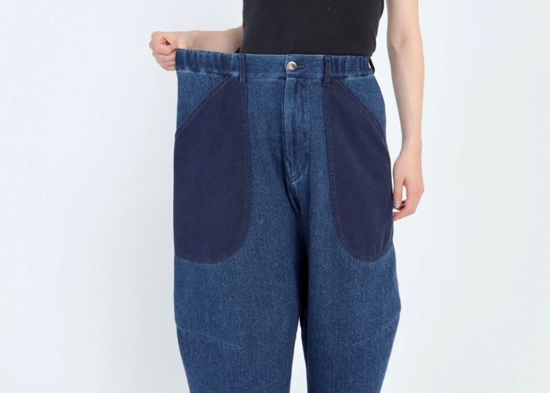 【限定色】日本奶奶家 棉藍染xCOTTON KERSEY梭織牛仔軍裝口袋褲