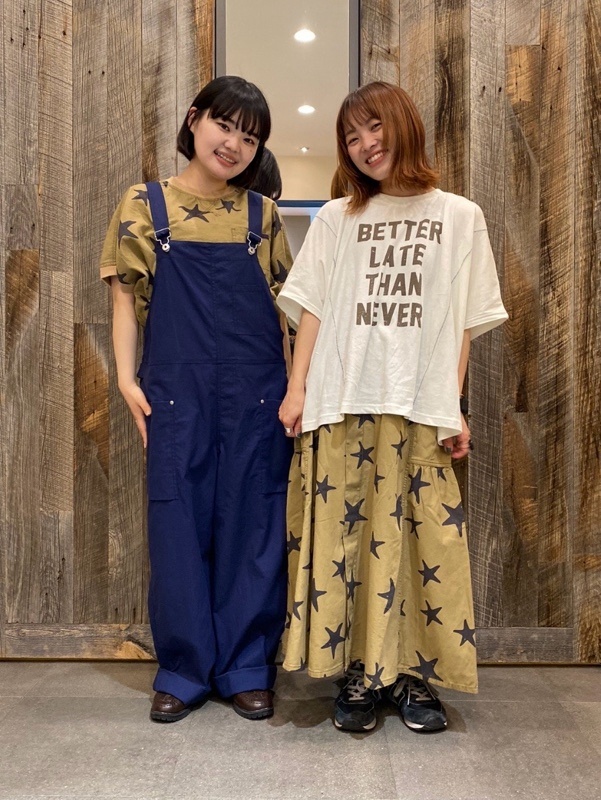 日本品牌 側口袋星星長裙 2色