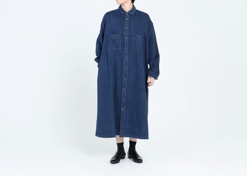 【限定色】日本奶奶家 COTTON KERSEY梭織牛仔襯衫洋
