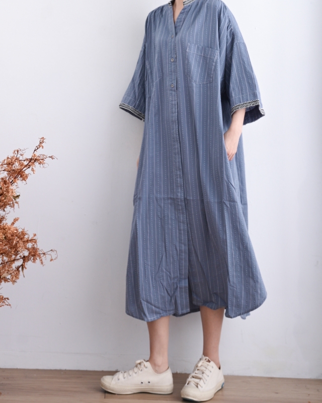 日本品牌 刺繡滾邊長洋 2色