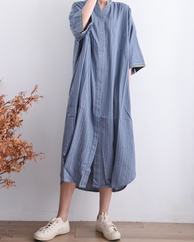 日本品牌 刺繡滾邊長洋 2色