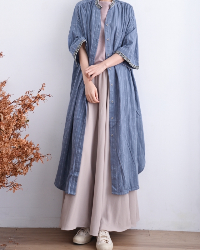 日本品牌 刺繡滾邊長洋 2色