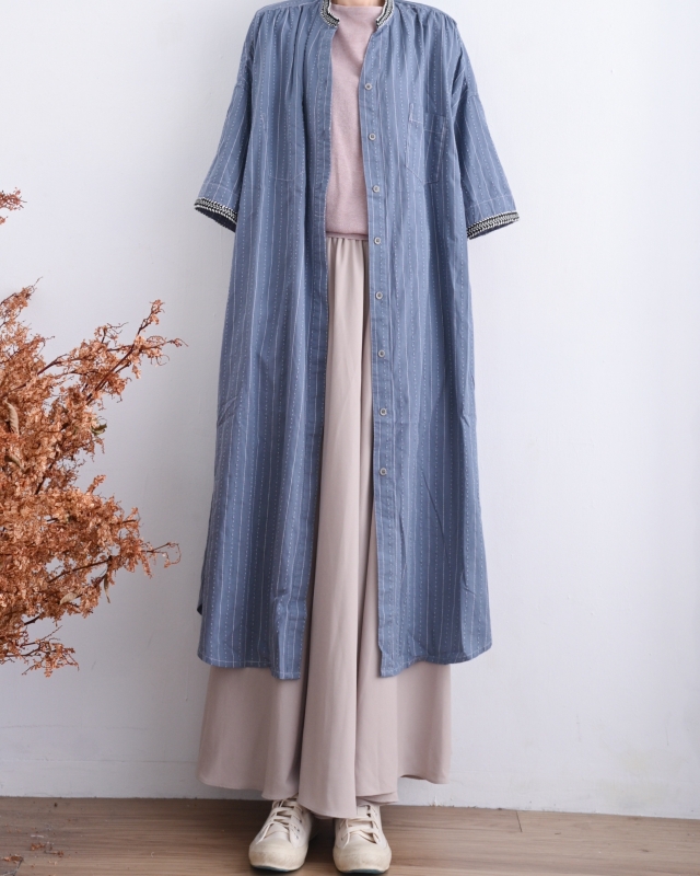 日本品牌 刺繡滾邊長洋 2色
