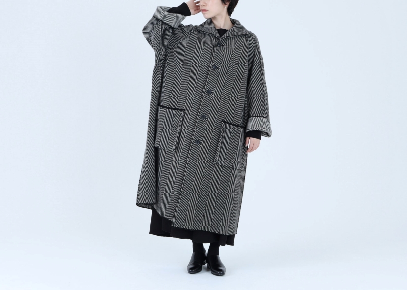 日本奶奶家 蒙古高原氂牛x羊毛貼袋大衣 2色