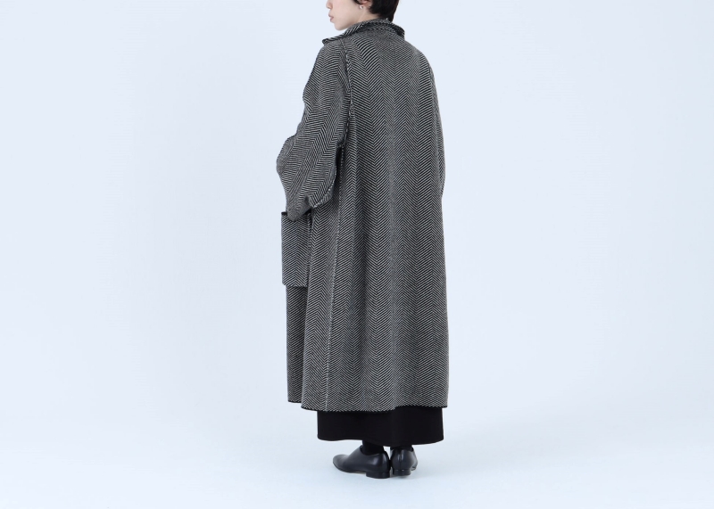 日本奶奶家 蒙古高原氂牛x羊毛貼袋大衣 2色