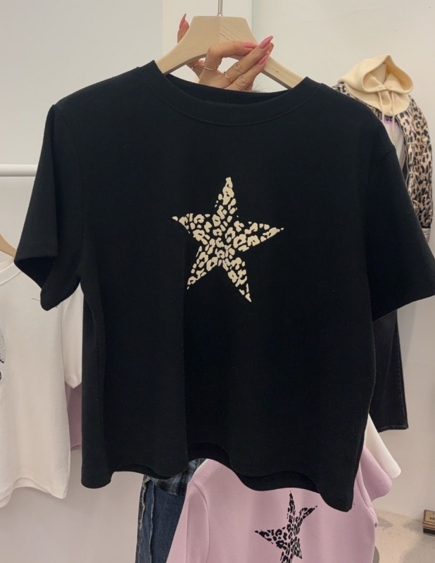 韓 豹紋星星上衣 3色 size