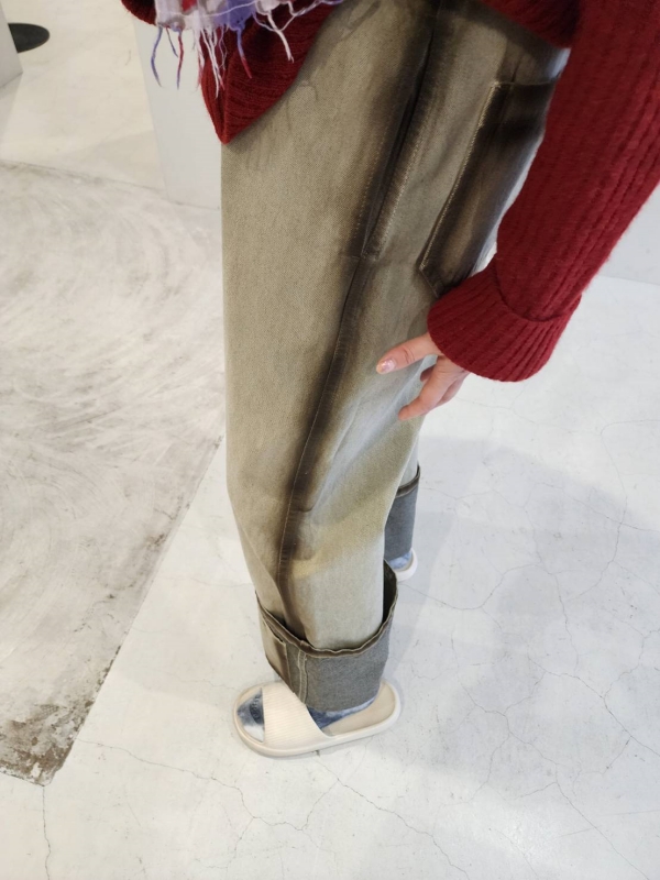 日本奶奶家2號 Edge Spray Painting下口袋寬褲 size