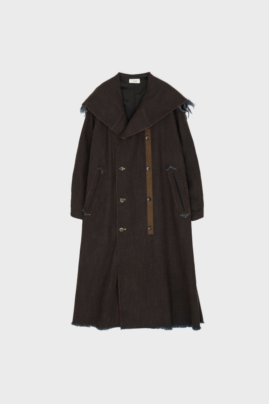 日本奶奶家2號 Wool Cotton Denim水手領羊毛x牛仔長版大衣
