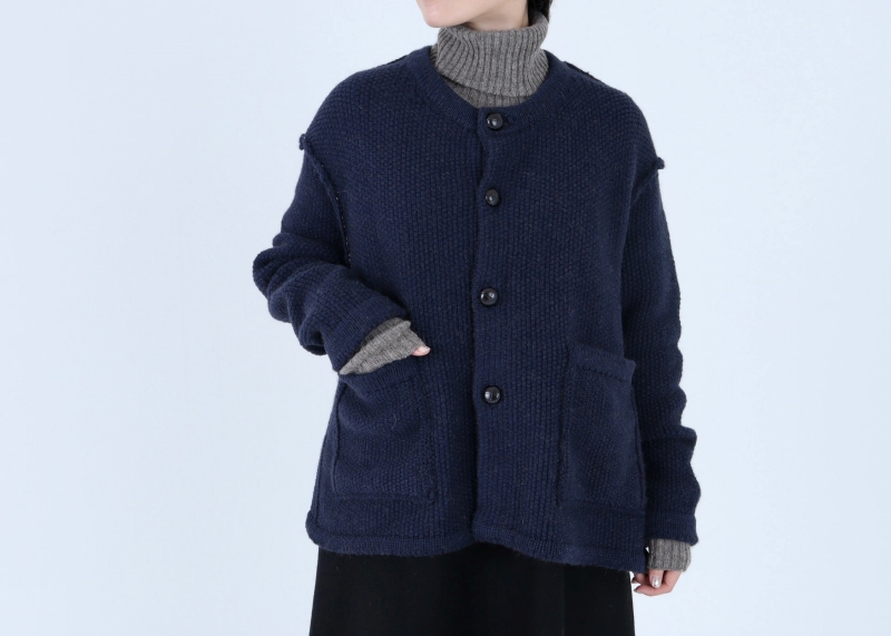 日本奶奶家 蒙古小駝毛口袋針織開衫 3色