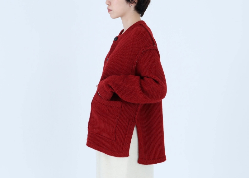 日本奶奶家 蒙古小駝毛口袋針織開衫 3色