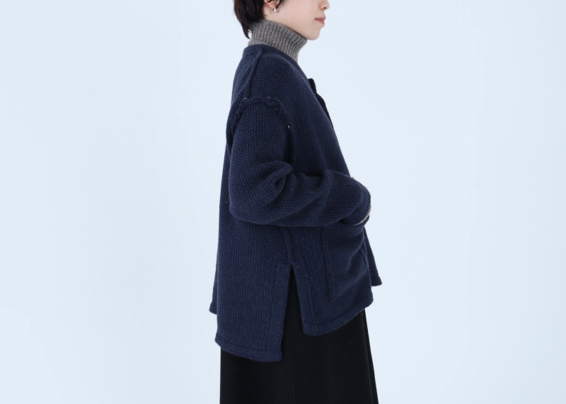 日本奶奶家 蒙古小駝毛口袋針織開衫 3色