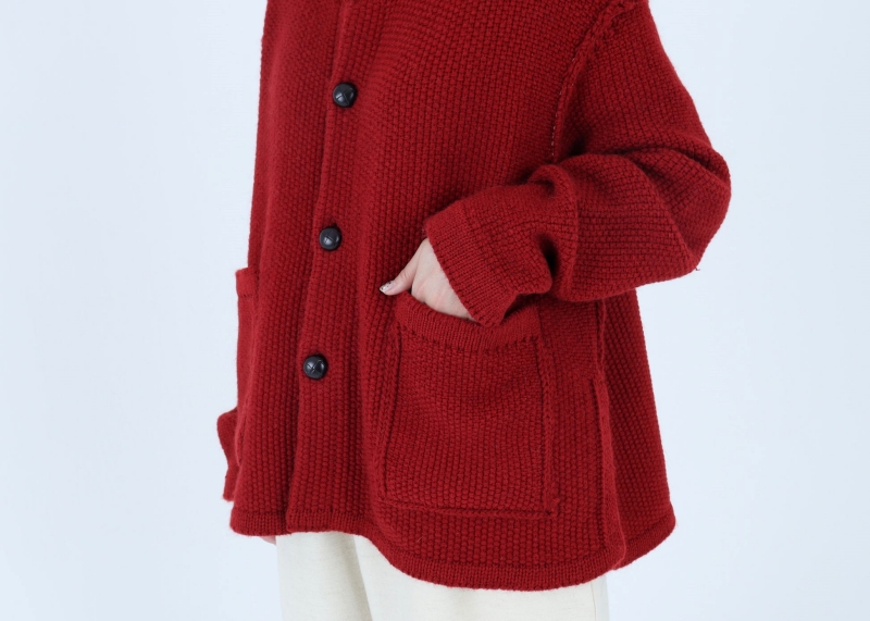 日本奶奶家 蒙古小駝毛口袋針織開衫 3色