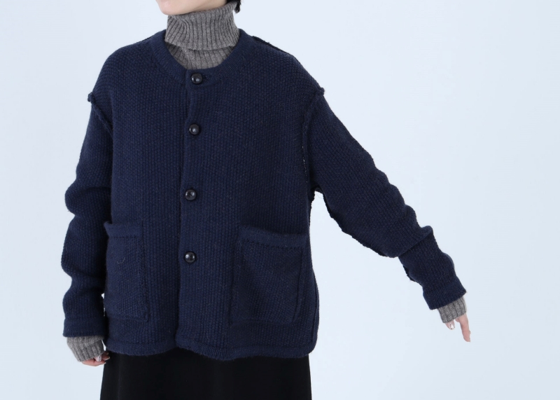 日本奶奶家 蒙古小駝毛口袋針織開衫 3色