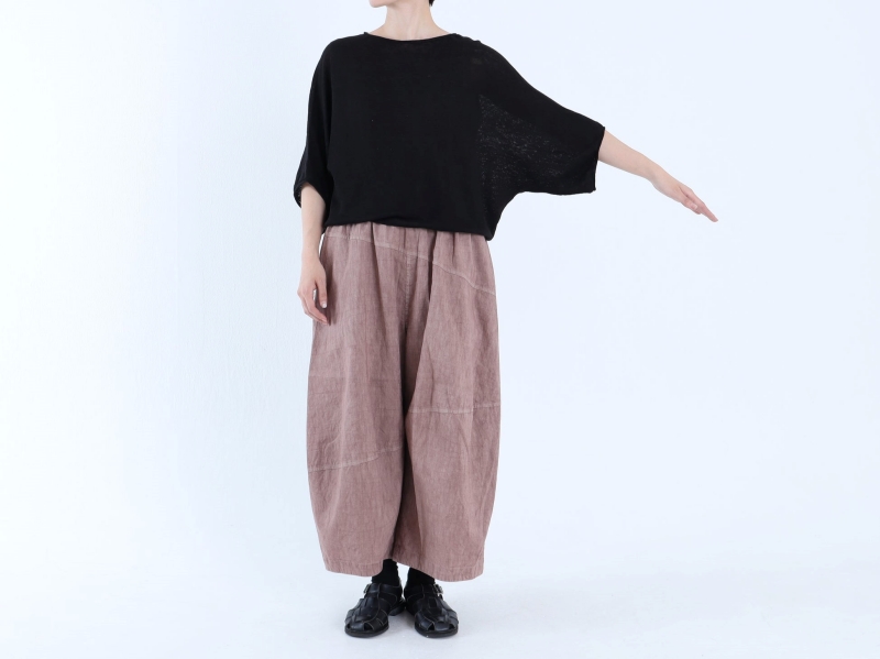 日本奶奶家 比利時麻針織寬袖上衣 4色