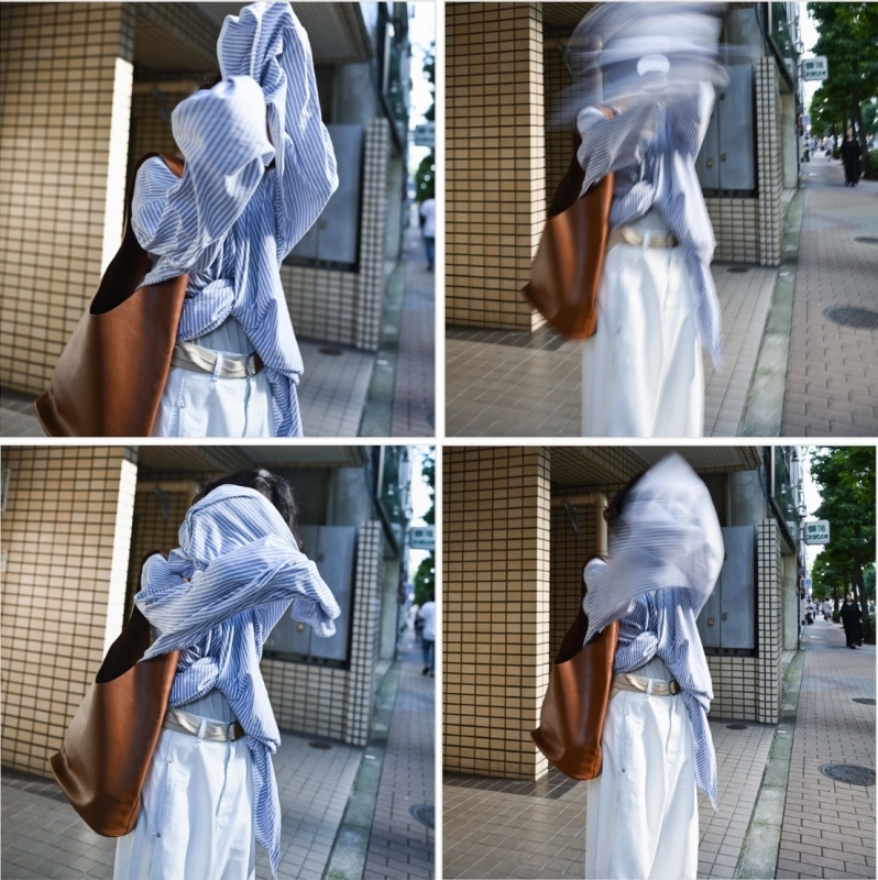 日本奶奶家2號 Paint×Extreme bleach 藍染刷白弧形寬褲