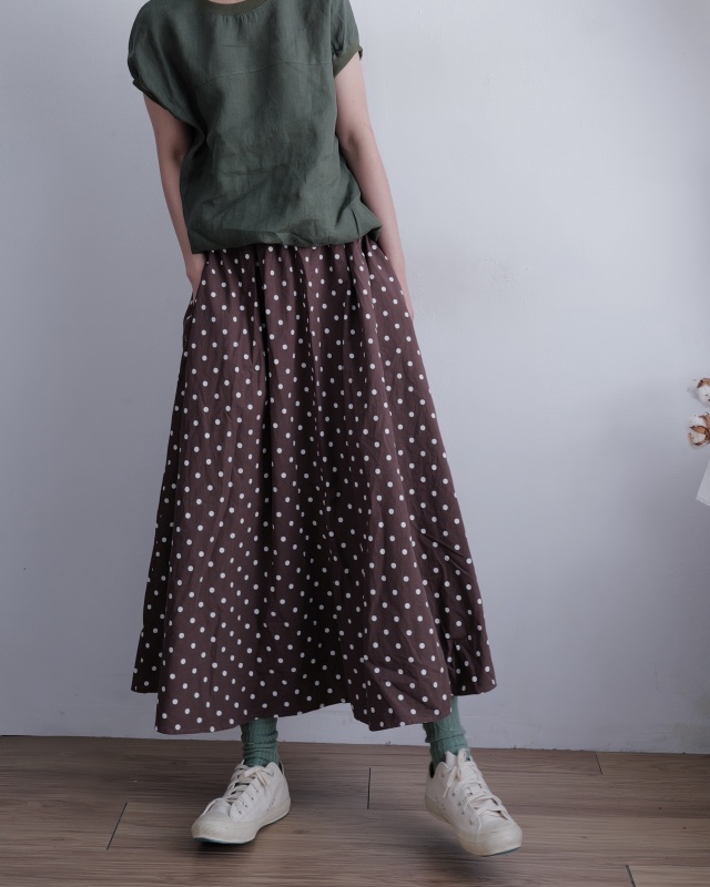 韓 白點點長裙 2色 size