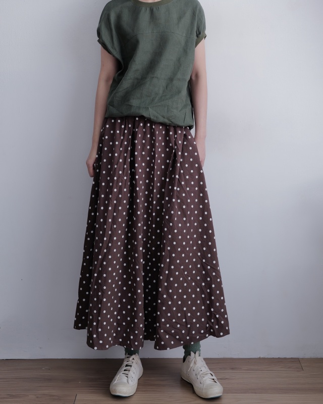 韓 白點點長裙 2色 size