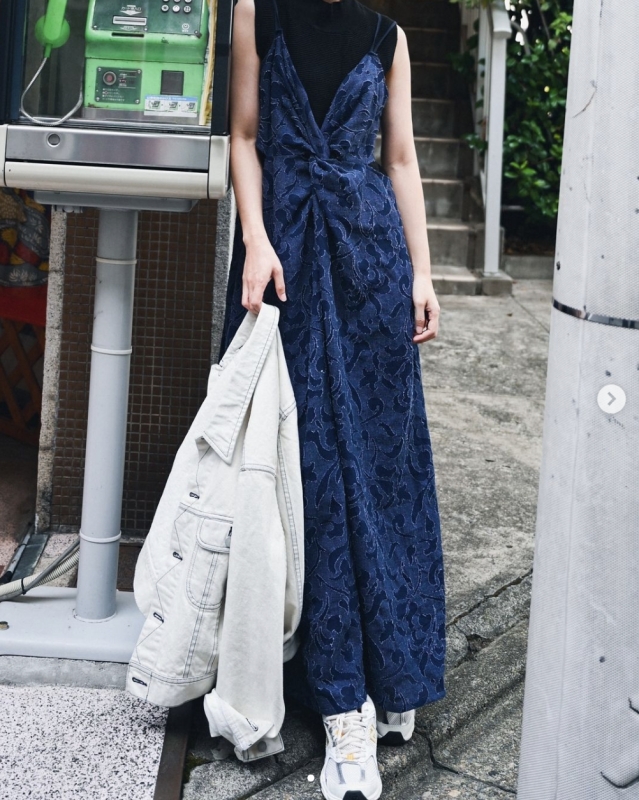 日本奶奶家2號 Jacquard 雅卡爾提花吊帶洋  2色