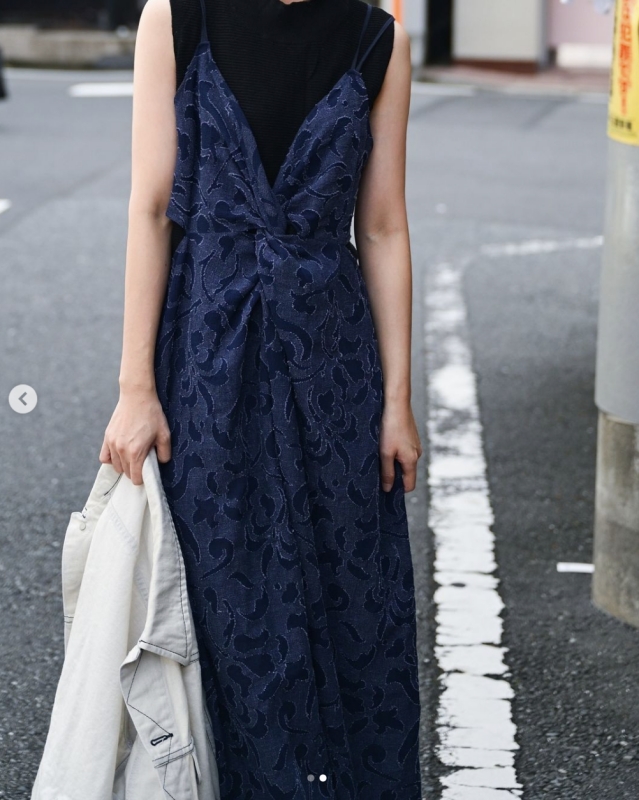 日本奶奶家2號 Jacquard 雅卡爾提花吊帶洋  2色