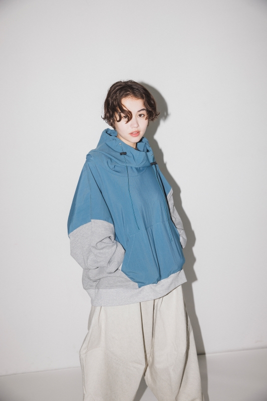 日本伊努伊努 異材質拚色連帽上衣 3色 大人款