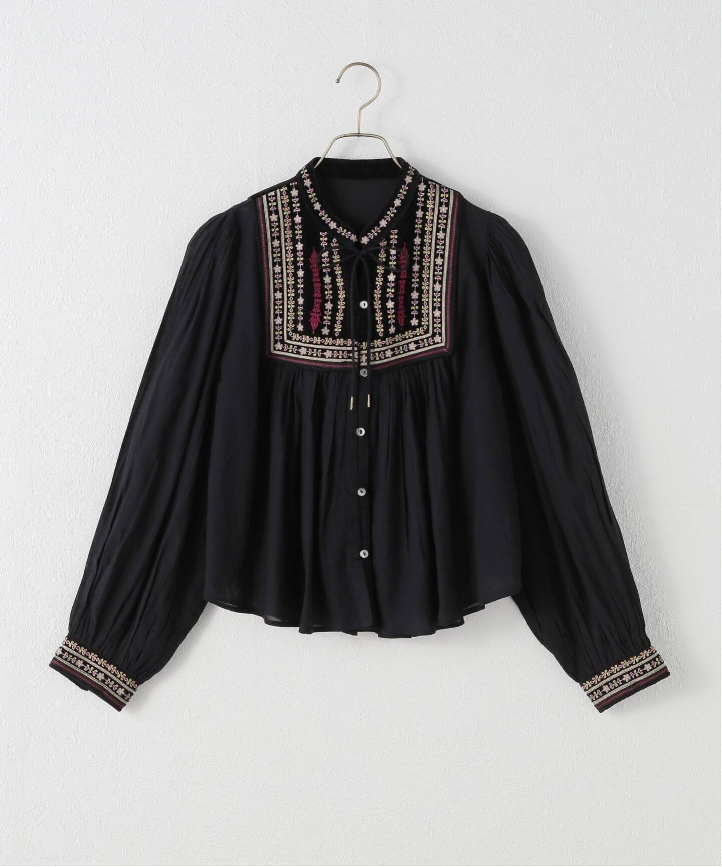 日本品牌 波西米亞風多色刺繡襯衫