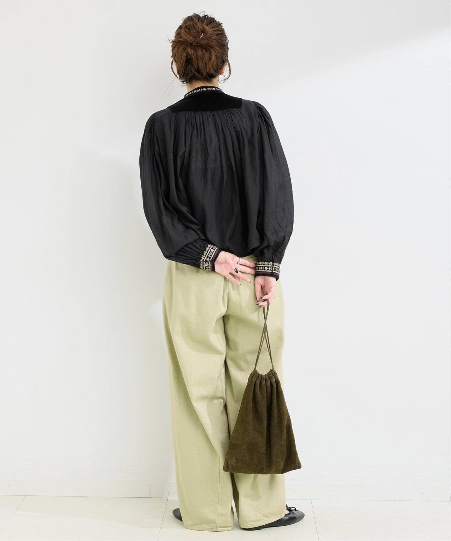 日本品牌 波西米亞風多色刺繡襯衫