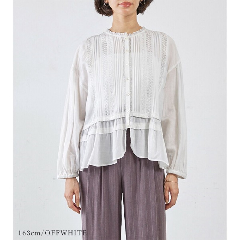 日本品牌 河畔蕾絲雙層上衣 2色