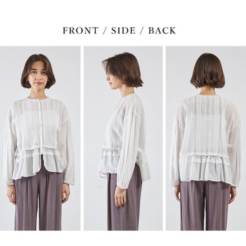 日本品牌 河畔蕾絲雙層上衣 2色