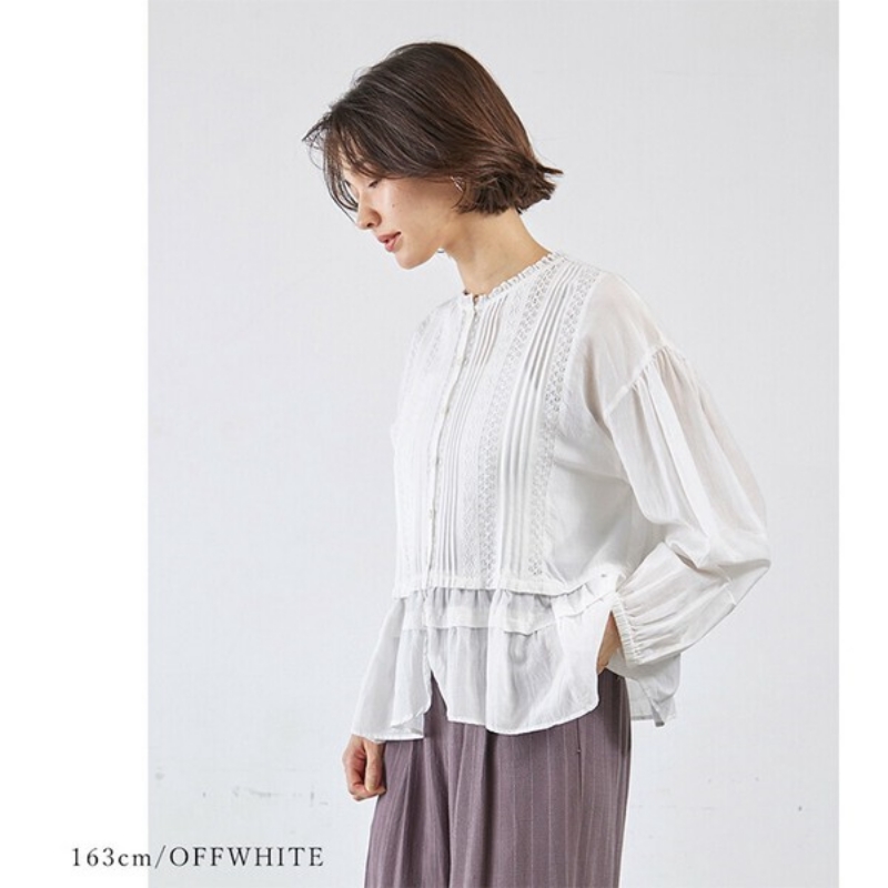 日本品牌 河畔蕾絲雙層上衣 2色