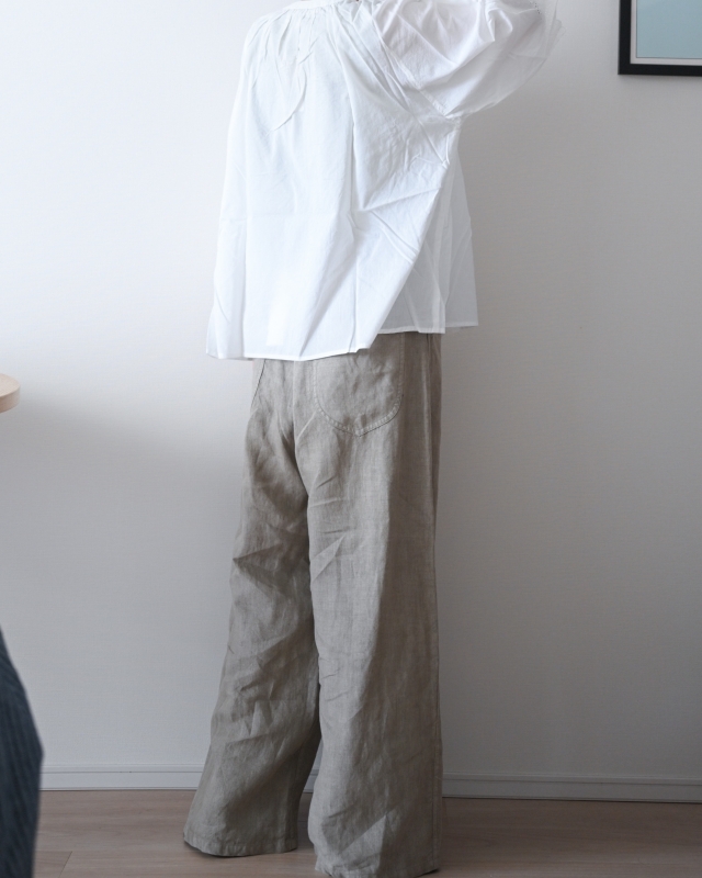 日本品牌 扇貝邊鏤空刺繡蓬蓬襯衫