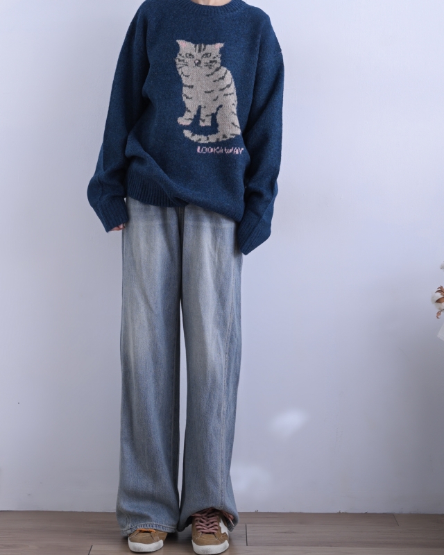 日本品牌 動物刺繡針織上衣 4色