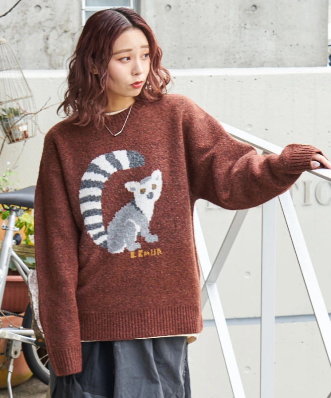 日本品牌 動物刺繡針織上衣 4色