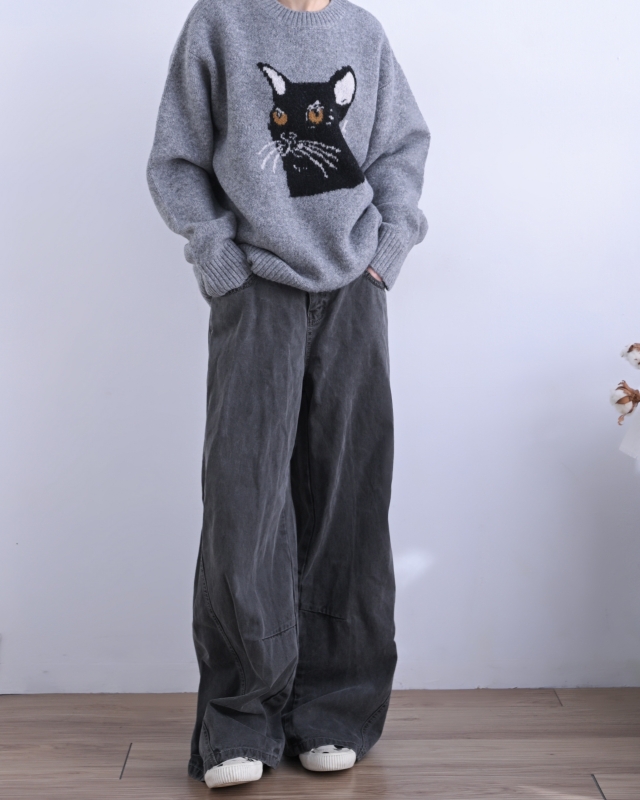 日本品牌 動物刺繡針織上衣 4色