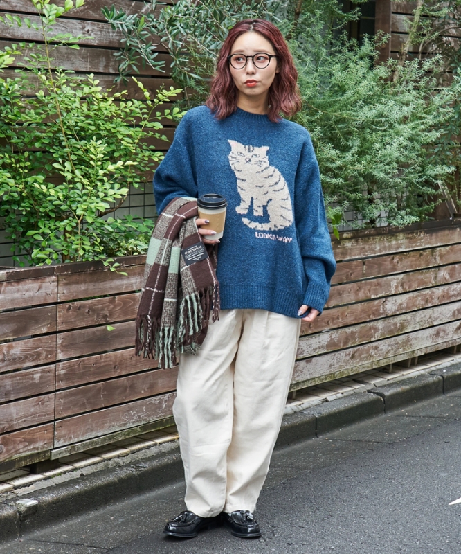 日本品牌 動物刺繡針織上衣 4色