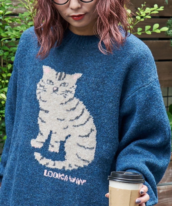 日本品牌 動物刺繡針織上衣 4色