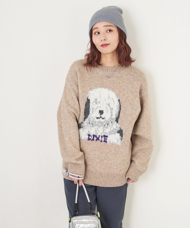 日本品牌 動物刺繡針織上衣 4色