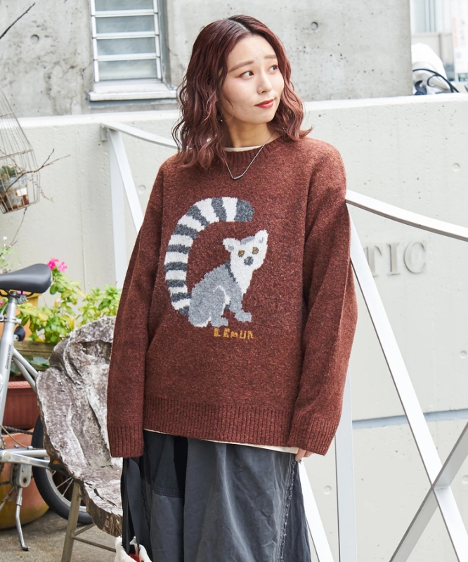 日本品牌 動物刺繡針織上衣 4色