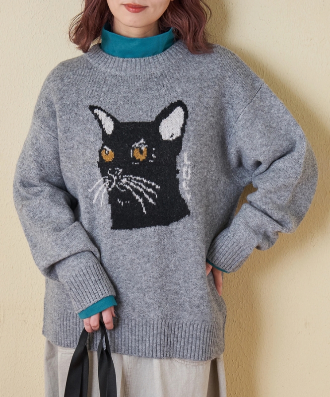 日本品牌 動物刺繡針織上衣 4色