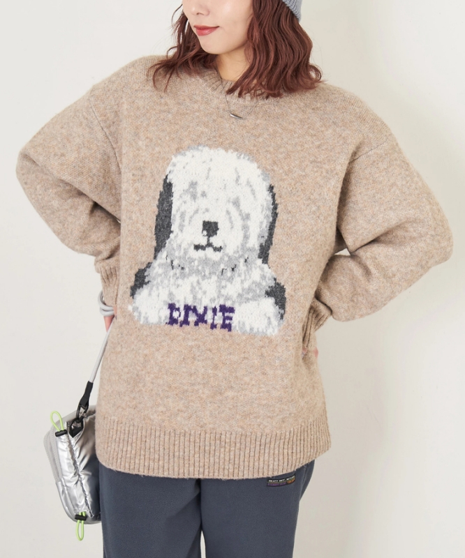 日本品牌 動物刺繡針織上衣 4色