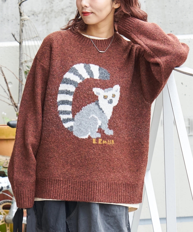 日本品牌 動物刺繡針織上衣 4色