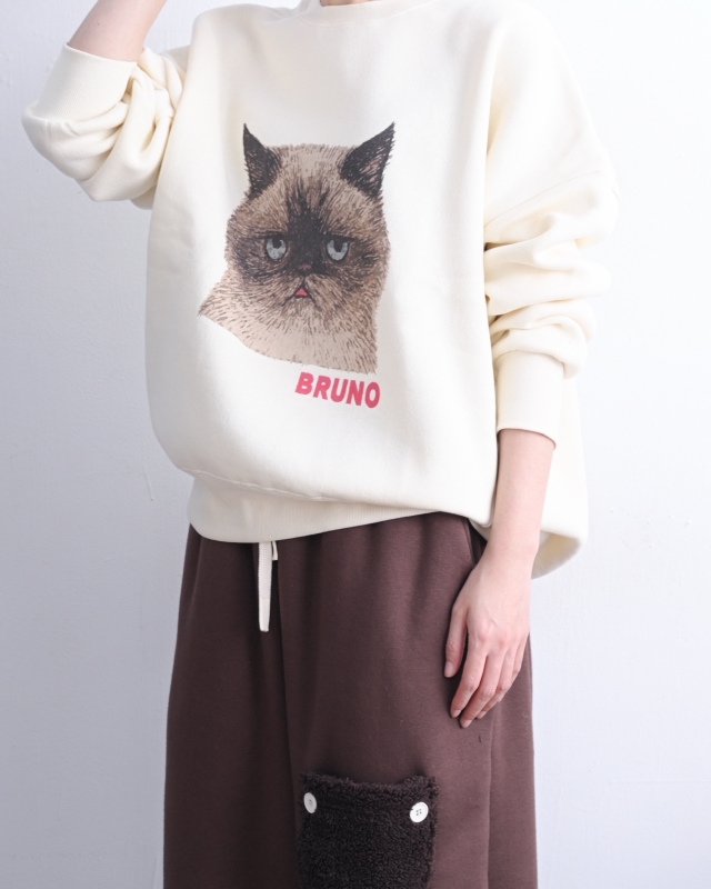 日本品牌 內刷毛貓咪印花上衣 2色