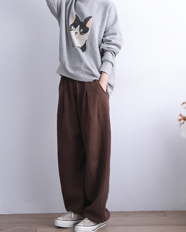 日本品牌 內刷毛貓咪印花上衣 2色